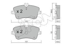 Sada brzdových destiček, kotoučová brzda CIFAM 822-342-0