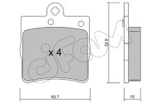 Sada brzdových destiček, kotoučová brzda CIFAM 822-343-0