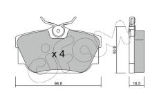 Sada brzdových destiček, kotoučová brzda CIFAM 822-346-0