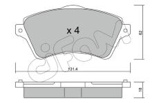 Sada brzdových platničiek kotúčovej brzdy CIFAM 822-349-0