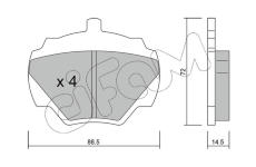 Sada brzdových destiček, kotoučová brzda CIFAM 822-353-0