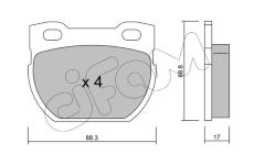 Sada brzdových destiček, kotoučová brzda CIFAM 822-354-1