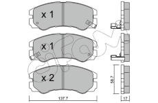 Sada brzdových destiček, kotoučová brzda CIFAM 822-357-0