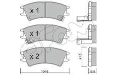 Sada brzdových destiček, kotoučová brzda CIFAM 822-361-0