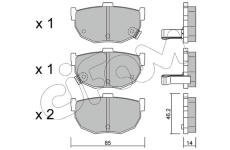 Sada brzdových destiček, kotoučová brzda CIFAM 822-362-0