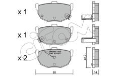 Sada brzdových destiček, kotoučová brzda CIFAM 822-362-1