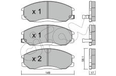 Sada brzdových destiček, kotoučová brzda CIFAM 822-364-0
