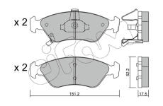 Sada brzdových destiček, kotoučová brzda CIFAM 822-371-0