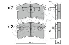 Sada brzdových destiček, kotoučová brzda CIFAM 822-378-0