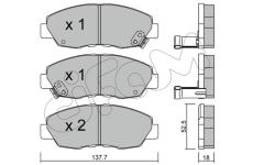 Sada brzdových destiček, kotoučová brzda CIFAM 822-384-0