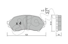 Sada brzdových destiček, kotoučová brzda CIFAM 822-387-0