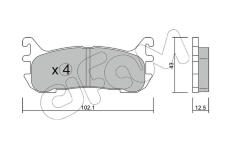 Sada brzdových destiček, kotoučová brzda CIFAM 822-393-0