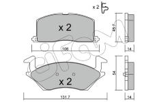 Sada brzdových destiček, kotoučová brzda CIFAM 822-422-0