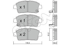 Sada brzdových destiček, kotoučová brzda CIFAM 822-423-0