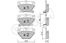 Sada brzdových destiček, kotoučová brzda CIFAM 822-424-0