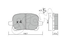Sada brzdových destiček, kotoučová brzda CIFAM 822-429-0