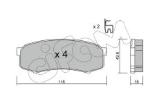 Sada brzdových destiček, kotoučová brzda CIFAM 822-432-0