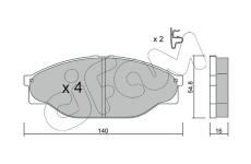 Sada brzdových platničiek kotúčovej brzdy CIFAM 822-433-0
