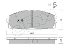 Sada brzdových destiček, kotoučová brzda CIFAM 822-434-0