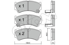 Sada brzdových destiček, kotoučová brzda CIFAM 822-436-0