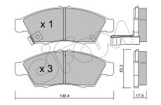 Sada brzdových destiček, kotoučová brzda CIFAM 822-437-0