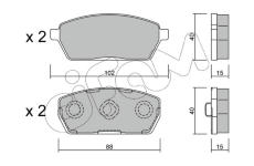 Sada brzdových destiček, kotoučová brzda CIFAM 822-438-0