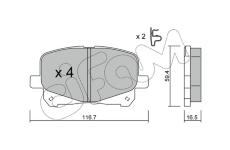 Sada brzdových platničiek kotúčovej brzdy CIFAM 822-443-0