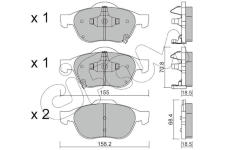 Sada brzdových destiček, kotoučová brzda CIFAM 822-448-0