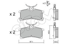 Sada brzdových destiček, kotoučová brzda CIFAM 822-449-0