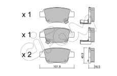 Sada brzdových destiček, kotoučová brzda CIFAM 822-451-0