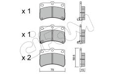 Sada brzdových destiček, kotoučová brzda CIFAM 822-459-0