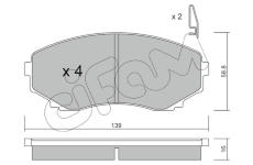 Sada brzdových destiček, kotoučová brzda CIFAM 822-477-0