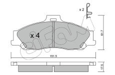 Sada brzdových destiček, kotoučová brzda CIFAM 822-479-0