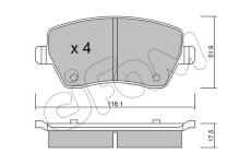Sada brzdových destiček, kotoučová brzda CIFAM 822-485-0