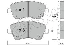 Sada brzdových platničiek kotúčovej brzdy CIFAM 822-485-1