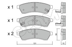 Sada brzdových destiček, kotoučová brzda CIFAM 822-510-1