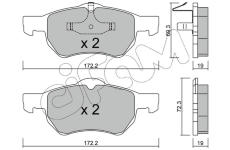 Sada brzdových destiček, kotoučová brzda CIFAM 822-523-0