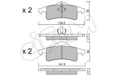 Sada brzdových destiček, kotoučová brzda CIFAM 822-526-0