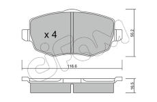 Sada brzdových platničiek kotúčovej brzdy CIFAM 822-528-0