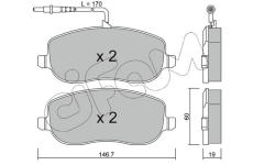 Sada brzdových destiček, kotoučová brzda CIFAM 822-530-0