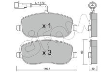 Sada brzdových destiček, kotoučová brzda CIFAM 822-530-1