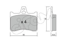Sada brzdových destiček, kotoučová brzda CIFAM 822-531-0