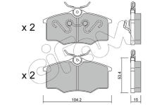 Sada brzdových destiček, kotoučová brzda CIFAM 822-537-0