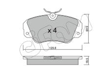 Sada brzdových destiček, kotoučová brzda CIFAM 822-538-0