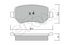 Sada brzdových destiček, kotoučová brzda CIFAM 822-542-1