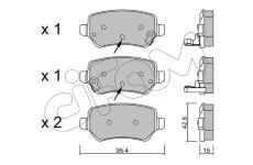 Sada brzdových destiček, kotoučová brzda CIFAM 822-542-2