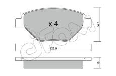 Sada brzdových destiček, kotoučová brzda CIFAM 822-543-0