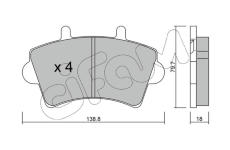 Sada brzdových platničiek kotúčovej brzdy CIFAM 822-545-0