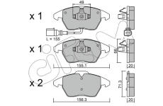 Sada brzdových destiček, kotoučová brzda CIFAM 822-548-0