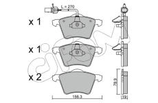 Sada brzdových destiček, kotoučová brzda CIFAM 822-550-0